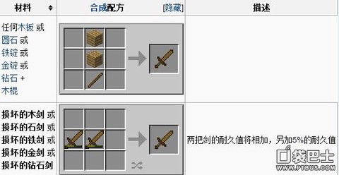 我的世界怎么合成剑[图1]